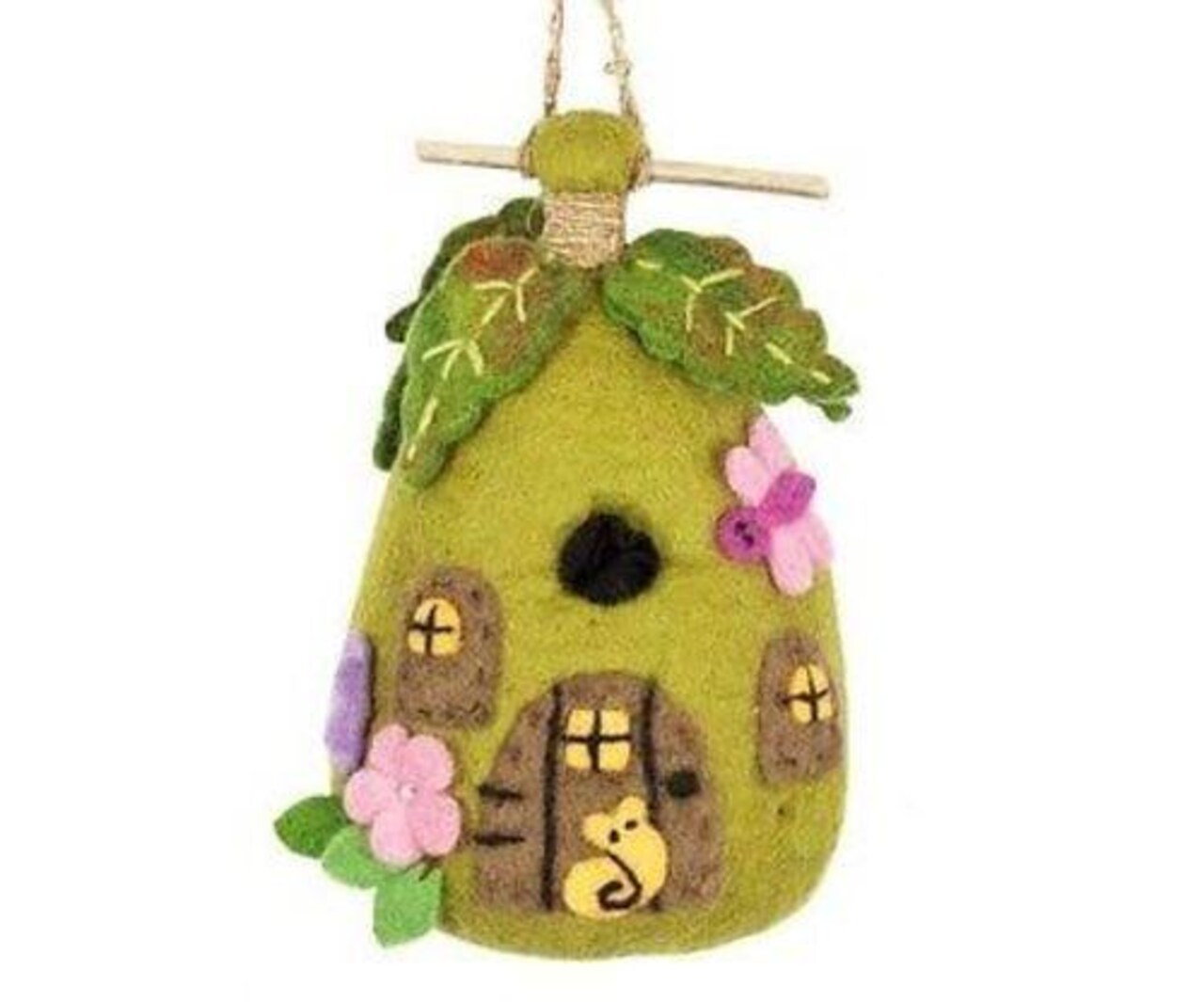 Felt Birdhouse for Small Birds Handmade Wool Hanging House for Wrens and More